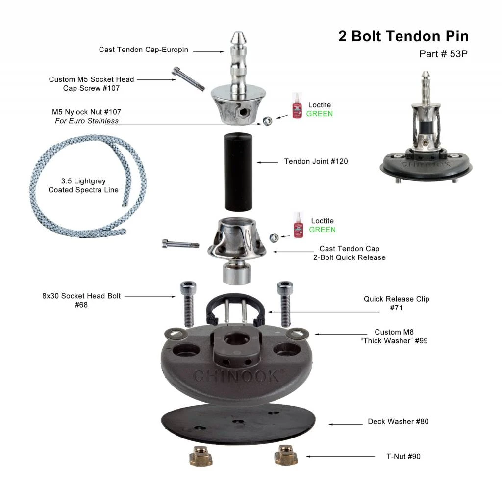 Chinook Mast Base 2-Bolt Tendon Europin 3 Chinook Mast Base 2-Bolt Tendon Europin